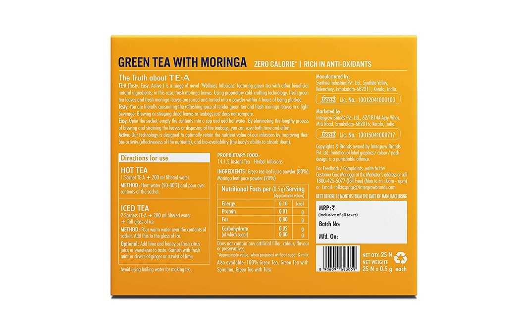 Sprig Green Tea With Moringa    Box  25 pcs